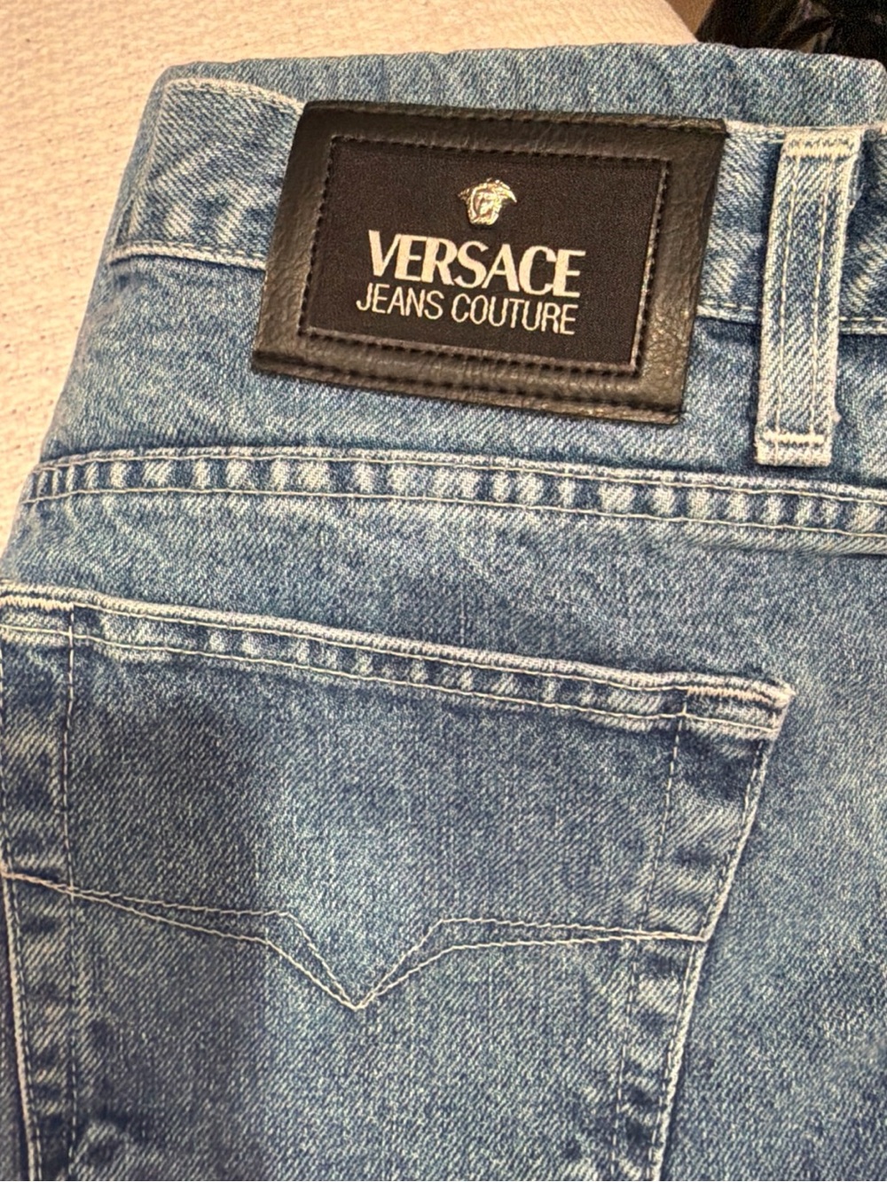 Versace Jeans Collection Light Blue Men's Denim Jeans with Logo Patch